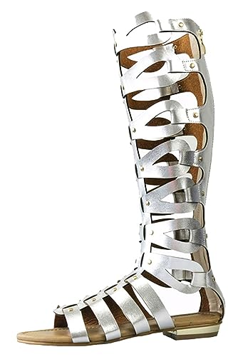 Image of Hanfike Knee High Sandals for Women Gladiator Cut Out Summer Roman Boots