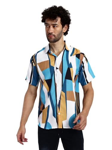 Image of GRECIILOOKS Shirts for Mens | Stylish Shirt for Summer and Vacation | Casual Printed Outfit Men | Trendy Button Down Reguler fit Men`s Shirt | Comfort Rich Formal Shirts