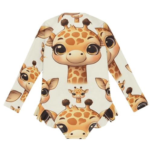 Image of Girls One Piece Swimsuits Long Sleeve Swimsuit Zipper Bathing Suits Swimwear