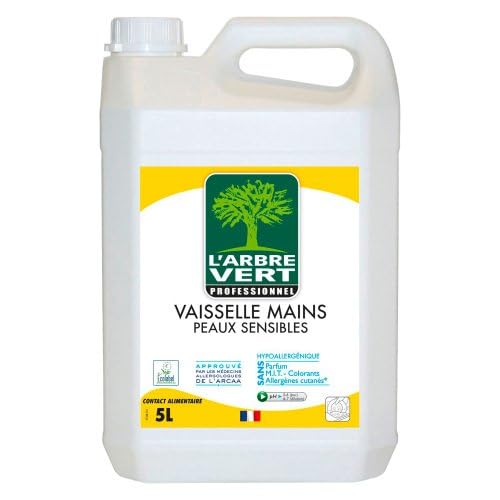 COLDIS Liquide Vaisselle Arbre Vert Peaux Sensibles Dégraissage Nettoyage Vaisselle Main Hypoallergénique Bidon