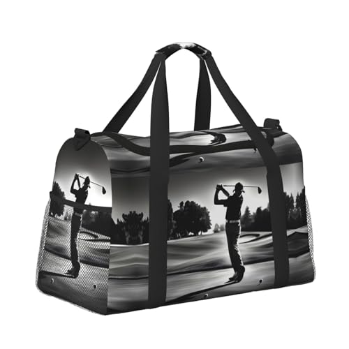 Black and White Golfs print Weekender Overnight Carry On Bag Gym Luggage Bag Duffel Bag for Travel Women3