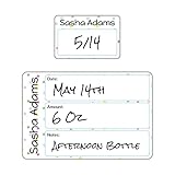 Name Bubbles - Custom Write-On Daycare Labels for Bottles (20 Labels - 2 Sizes) - Reusable Labels for Baby Bottles and Sippy Cups, Personalized Waterproof Name Stickers (Pom Pom)