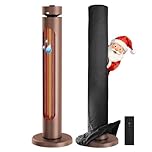 Portable Infrared Patio Heater 2000W Electric Heater with 8 Heating Levels, Tip-over Protection, IP45 Waterproof, 8H Timer, Remote Control, 33 Inch, Elegent Brown