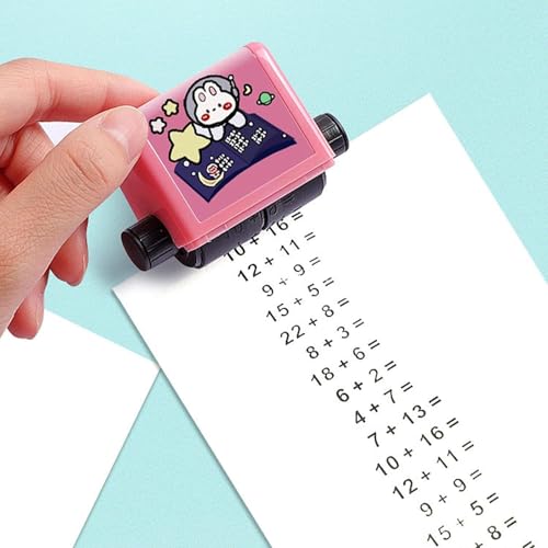 Image of Blackburn Math Roller Stamp for Addition Subtraction Multiplication Division, Roller Number Teaching Practice Math Stamp Roller Digital Teaching Stamp, Math Practice Number Rolling Stamp