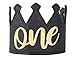 Black And Gold One Birthday Crown - 1st Birthday Hat,1st Birthday Party Supplies