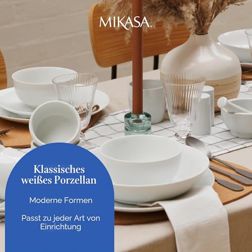 Mikasa Chalk 4pc Porzellan-Eierbecher-Set, weiße Eierbecher für Frühstückstische, 5cm | Porzellan-Eierhalter… – Ansicht 5