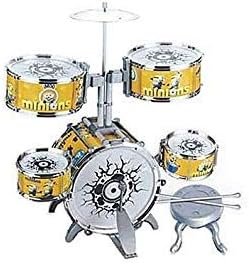 EMONO Jazz Drum Set PERSCUSSION with 5 Drums, A Chair, Two Sticks, and CYMBAL. for Kids Boys and Girls. Great Sound.