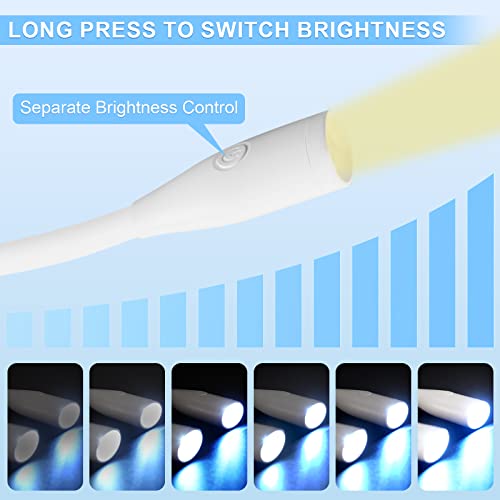 Iperot Neck Reading Light Led Book Light For Reading In Bed With Stepless Dimming, 3 Colors, Bendable Arms And Rechargeable Battery - Perfect For Reading, Knitting And Camping(White) #TOP2