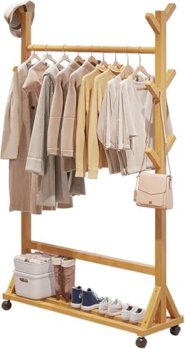 MiluFox �n���K�[���b�N �X���� �L���X�^�[�t�� �ߑ����b�N ��60/80/100x���s��35x����155CM �R�[�g�|�� �R�[�g�n���K�[ �ߗގ��[ ������� ��e�� ��� �ߗގ��[ �I�t�� ���萫 �ړ����₷�� �g���ȒP �ω׏d50kg �l�G�Ή� 