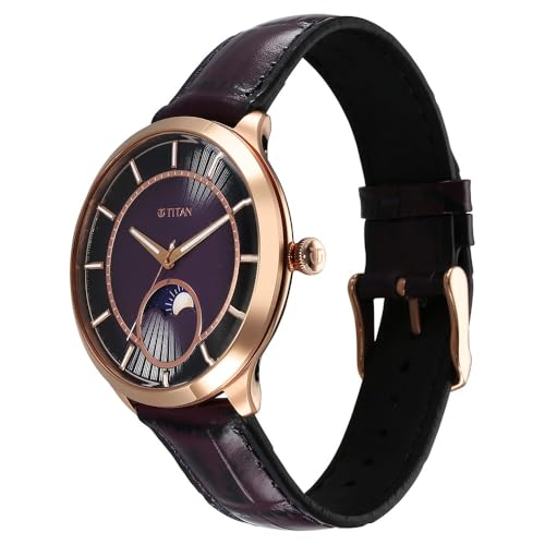 Image of Titan Luna Sun Moon Sub-Dial in Imperial Purple - Stellar Edition