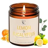 Lemon Eucalyptus Scented Candles for Home, Soy Wax Aromatherapy Candle for Bedroom Bath Birthday New Job House Warming Gifts for Women