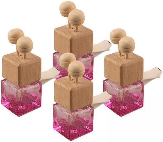2x4 Pieces Car Aromatherapy Diffuser Bottles Scent Odor Decor for Office Car Rose red