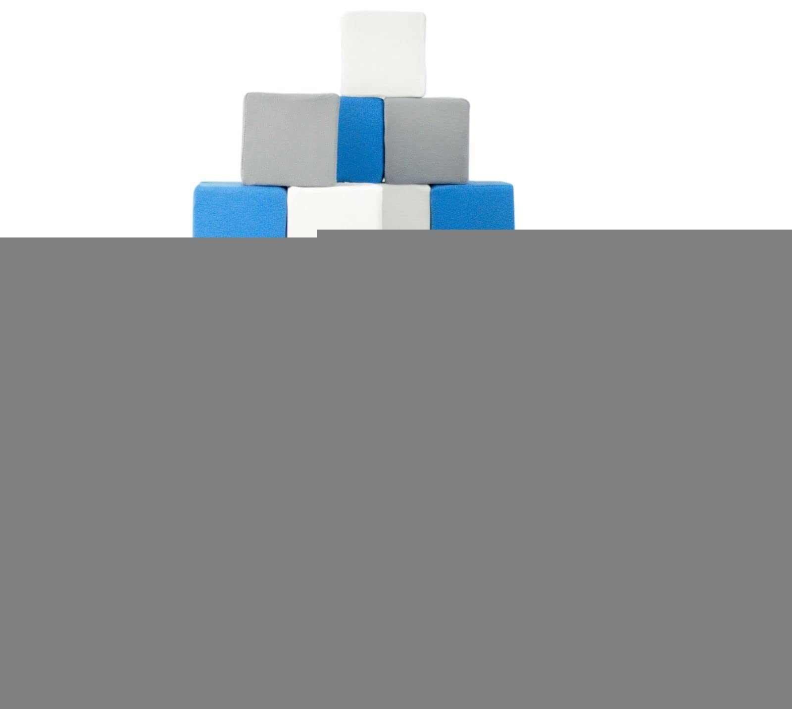 Velinda Set completo Piramide blocchi 45 elementi mattoni in schiuma bambino gioco asilo (colore: bianco,blu,grigio)