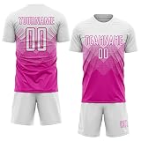Custom Soccer Jersey for Men Women Boys, Personalized Shirts and Shorts Set with Name Number Team Lo