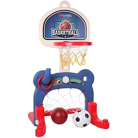 3-in-1 Kids Sports Center: Basketball Hoop, Soccer Goal, Ring Toss Playset - Indoor and Outdoor Activity Center for Toddlers - Toys for Active Kids Cover