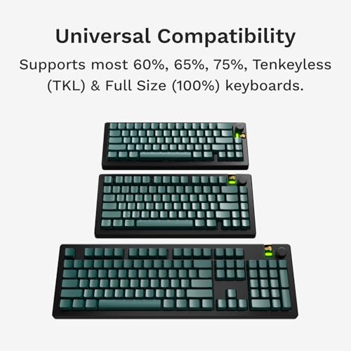 Image of GLORIOUS Gaming - GPBT Basics (PBT Keycaps), Totem Green, No Fade Dye-Sublimated, for Custom Mechanical Keyboards, Fits 100%, 75% 65% 60%, Fits ANSI & ISO, Supports Windows & macOS - English (US)