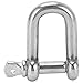 ChengyuWei 10Pcs M5 Stainless Steel D Ring Shackles, Stainless Steel Bow Shackle with Screw Pin for Traction Steel Wire, Anchor Towing Off Road Recovery, D Shape Shackle, Straight D Shackle