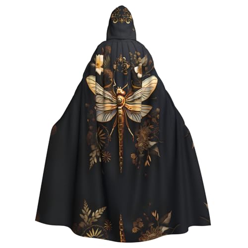 MROWYC Capes dorées à motif libellule – Costumes d'Halloween, de carnaval, de cosplay, capes se transforment en centre de fête