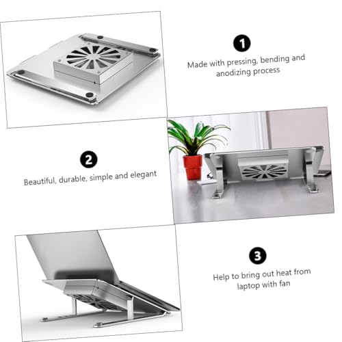 Cooler para laptop Toddmomy de aleación de aluminio con ventilador LED ajustable miniatura 7