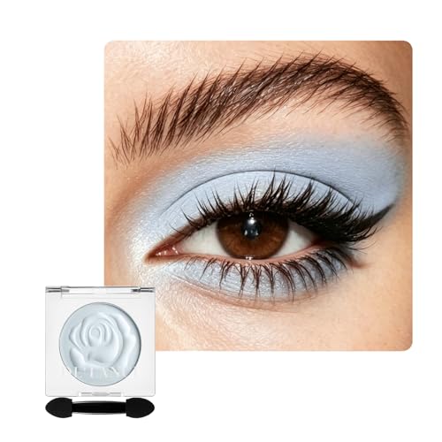 Light Blue Matte Eyeshadow Single, High Pigmented Soft Pastel Blue Eye Shadow Palette with...