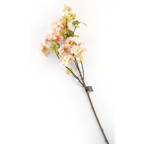 Floral Elegance Artificial 80cm Single Stem Pink and White Japanese Cherry Blossom Flower Cover