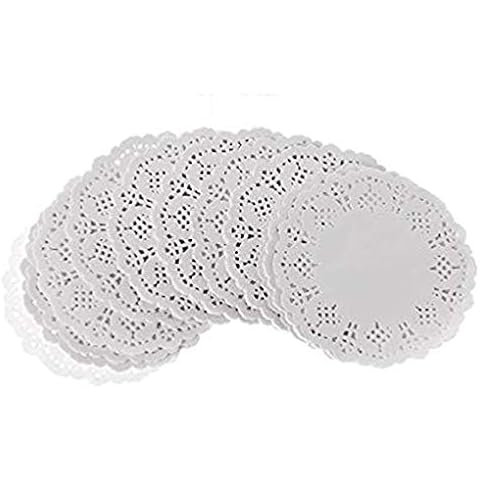 Yushu 200Pcs Round Lace Paper Mats Coasters Placemats Wedding Events Party Table Gift Coasters for Drinks Anti-Slip Silicone Cup Mats Cover