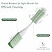Swishine Baby Bottle Brush Set, Innovative Efficient Press-to-Spin Brush Cleaner - Includes Silicone Bottle Brush, Nipple Brush, Straw Cleaner - Spinning Generates Rich Foam for Deep Cleaning, Green