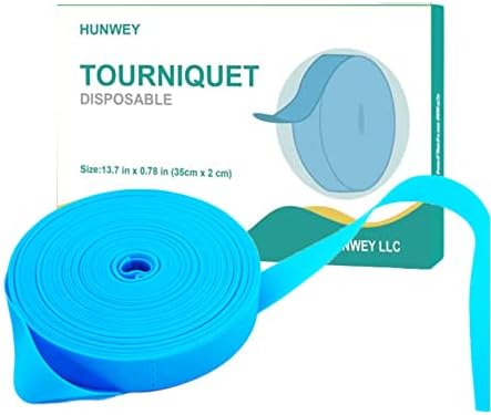 HUNWEY 50pc- Medical Tourniquet Fist Aid Tourniquets for Travel First Aid Kit Training Blood Drawing (50 pc)