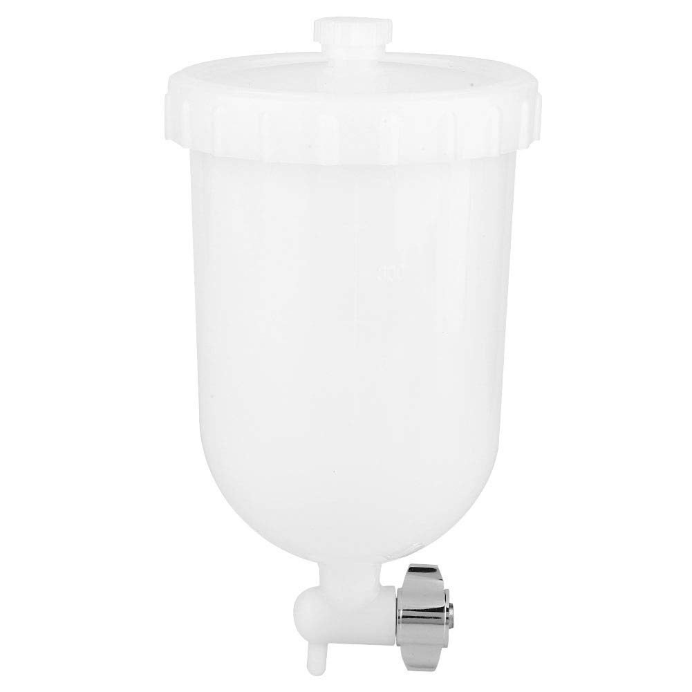 Sturdy 400ml Plastic Side Feed Paint Cup for W101 W71 R-2 K-2 F-2 Spray, Large Capacity Spray Pot for Easy Painting, White