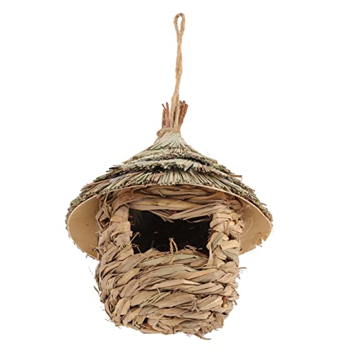 BELLIFFY わらのオウムの巣 わらの家 ハチドリの餌箱 細工されたオウムの巣 うさぎ オウムのおもちゃ 混乱 細工されたオウムの家 細工された鳥の家 自然の鳥の巣 自然のオウムの家 ストロー