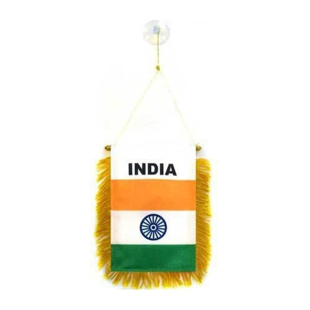 AZ FLAG India Pennant 4x6 in Indian 100D Polyester Suction Cup