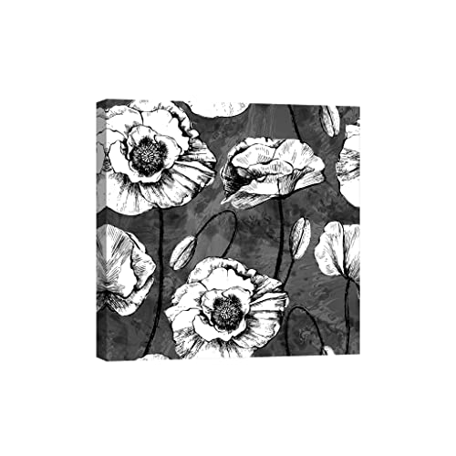 Tableau fleurs luminescent pour rassurer vos nuits sans électricité grande toile 80x80