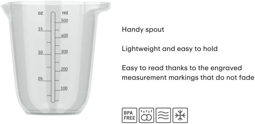 Mepal - Measuring cup Chef it - Easy to read engraved scale - Ergonomic handle - Lightweight material - 500 ml - Transparent