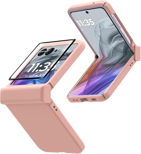 Coque Motorola Razr 2024 protection écran intégrale charnière anti-chute rose