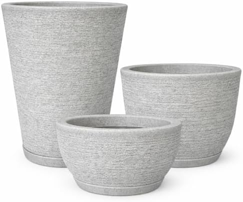 Kit 3 Vasos Polietileno Para Plantas Decorativo / 3 Vasos (Branco...