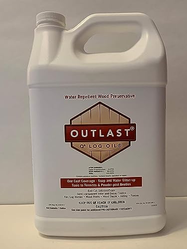 Outlast - Q8 Log Oil Wood Preservative for Decks, Log Homes, End Cuts, & More - Medium Gold - 1...