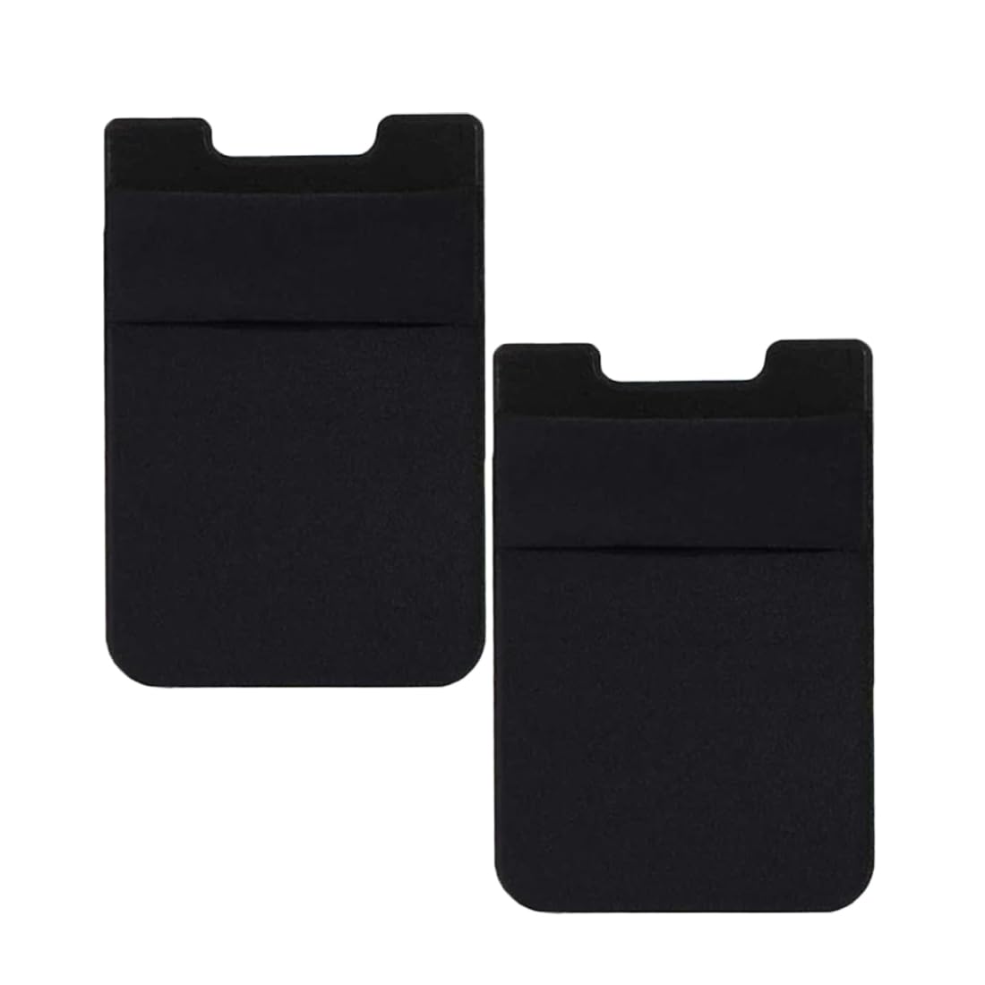 2 Pezzi Porta Carte di Credito per Cellulare, Pelle Vegana Porta, Titolare Della Carta per Cellulare Adesivo, Tasca Adesiva Per Tessere Carte Badge Taschino Autoadesivo Per Cover, Nero