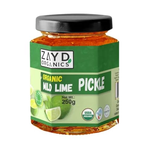 Zayd Organic Mild Lime Pickle (Lime Achar), 250g (8.8oz) Cover