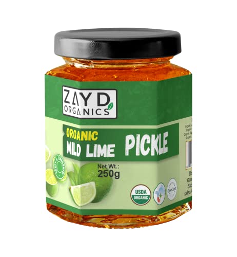 Zayd Organic Mild Lime Pickle (Lime Achar), 250g (8.8oz)