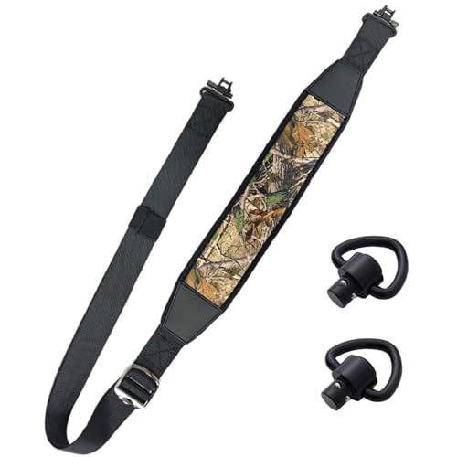 Greyoe 1 Pieza Correa Portafusil, Eslinga para Rifle de Caza, Eslinga para Rifle de Cuero + Eslinga giratoria, Eslinga Duradera y Antideslizante, Adecuada para Todos los Rifles Estándar