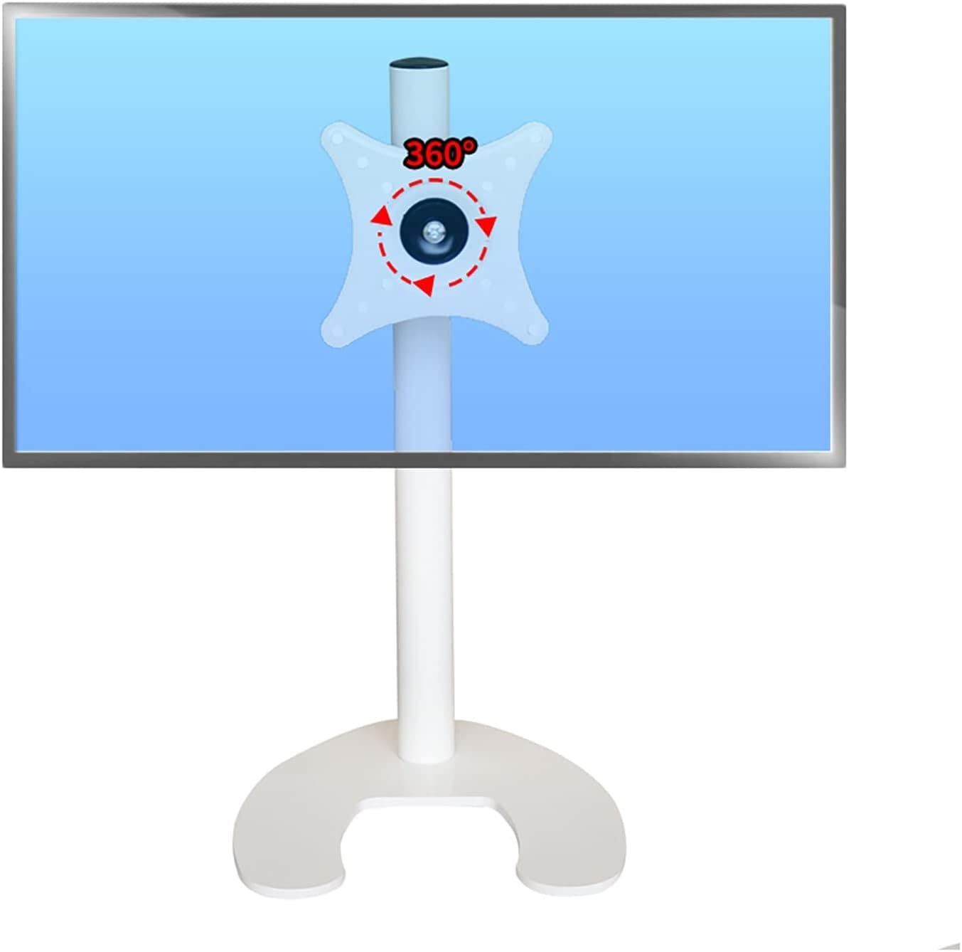Support TV de table inclinable à base en U pour écrans LCD et incurvés