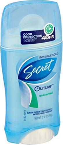 Secret Outlast Antiperspirant & Deodorant Invisible Solid, Unscented 2.6 oz (Pack of 10)