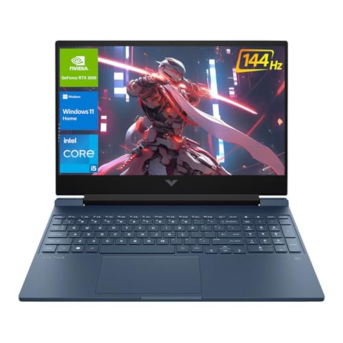 HP Victus 15.6 i5 Gaming Laptop, 15.6″ FHD 1920*1080 144Hz, Intel Core i5-12450H, NVIDIA GeForce RTX 3050, 32GB RAM, 1TB SSD, Backlit KB, Touchpad, SD Card Reader, Webcam, HDMI, Wi-Fi 6, W11 H, Blue