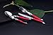 Laguiole By FlyingColors Stainless Steel Flatware Set. Red Handles, Wooden Storage Box, 34 Pieces