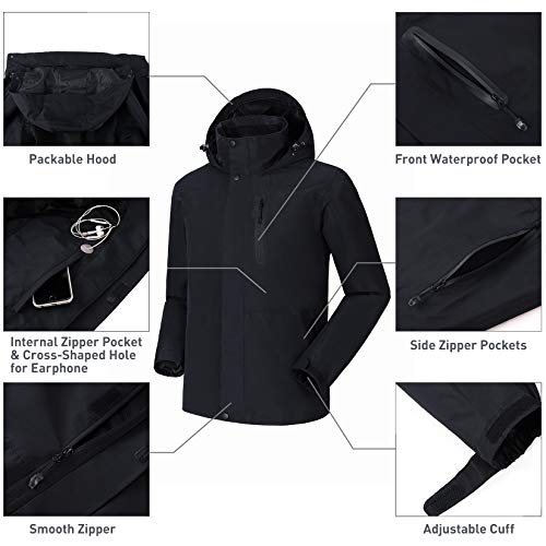 Camelsports Men’s Waterproof Rain Jacket With Hooded Breathable Windbreaker For Outdoor Hiking Climbing #TOP3