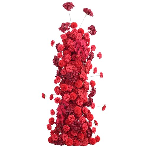 Angela flower 5.9ft Red Wedding Arch Artificial Rose Flowers Row