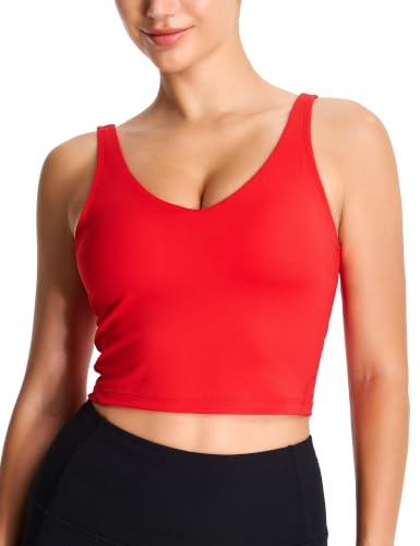 Image of THE GYM PEOPLE Womens' Sports Bra Longline Wirefree Padded with Medium Support