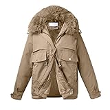Warme Fleece-Jacke: Das weiche Fleecefutter ist dick, glatt und warm, die dicke isolierte Baumwollwattierung sorgt für wohlige Wärme. Ein durchgehender Frontreißverschluss mit Knopfleiste hilft, die Temperatur zu halten.