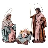  Holyart Szene Geburt Christi mit Engel und sitzender Maria für 14 cm Krippe aus Terrakotta