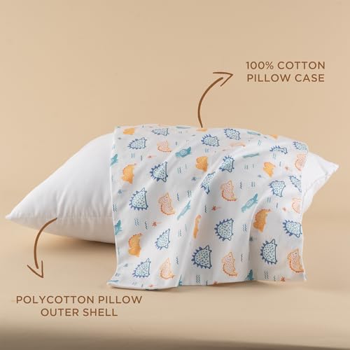 Image of Bunnikins & Clover Toddler Pillows with Pillowcase, 13 inchx18 inch Soft Cotton Kid Pillows for Sleeping, Bedding Small Pillow for Boys and Girls Aged 2-5 Years
